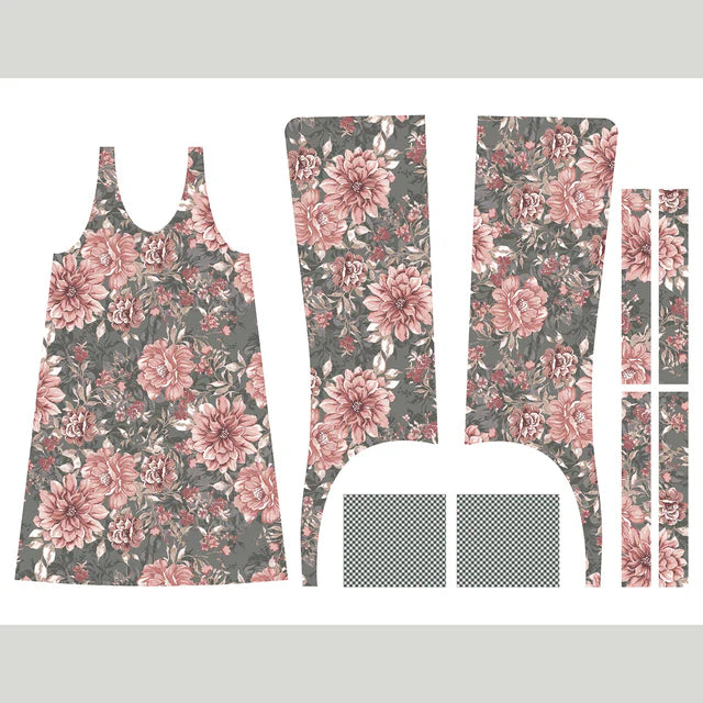 A Walk on the Prairie - Prairie Pinafore Sage Gray Panel