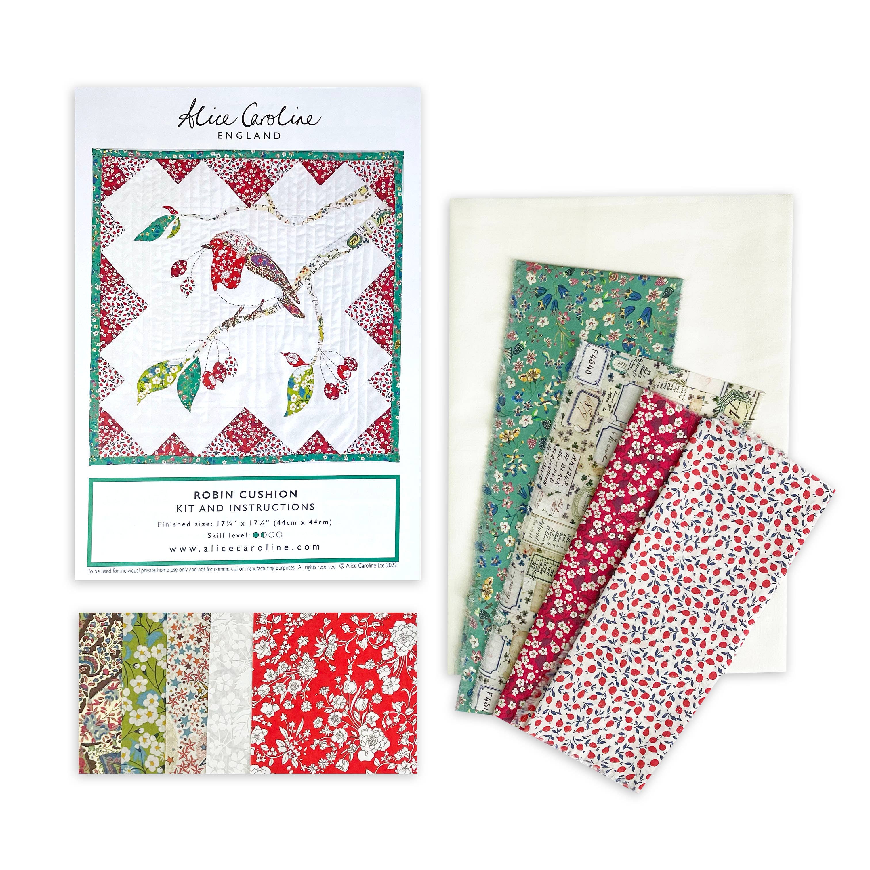 Liberty Tana Lawn™ Fabric Robin Cushion Kit | Christmas