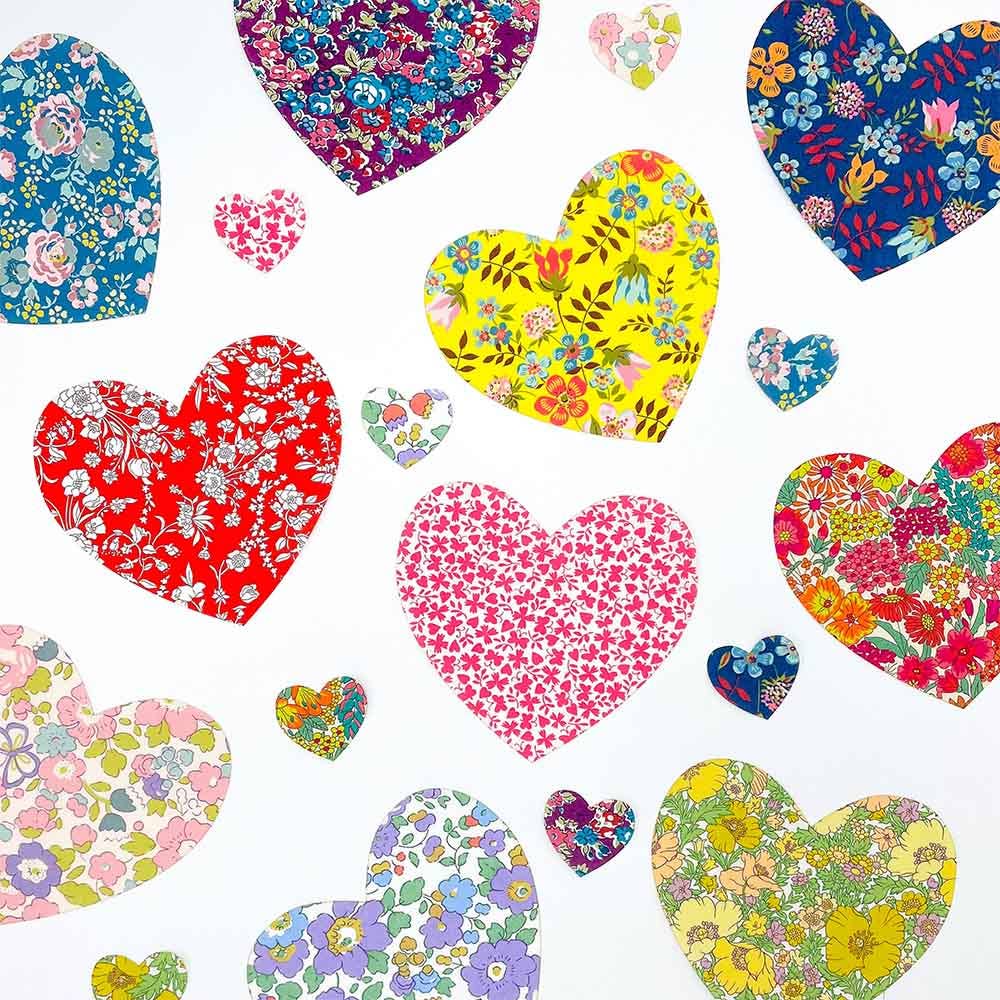 Pre-Cut Liberty Tana Lawn™ Fabric Hearts | Craft Kits
