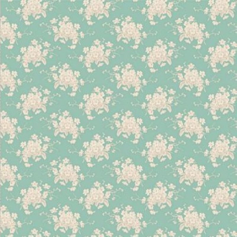 Sunday Brunch-White Flower Teal-Tilda Fabrics