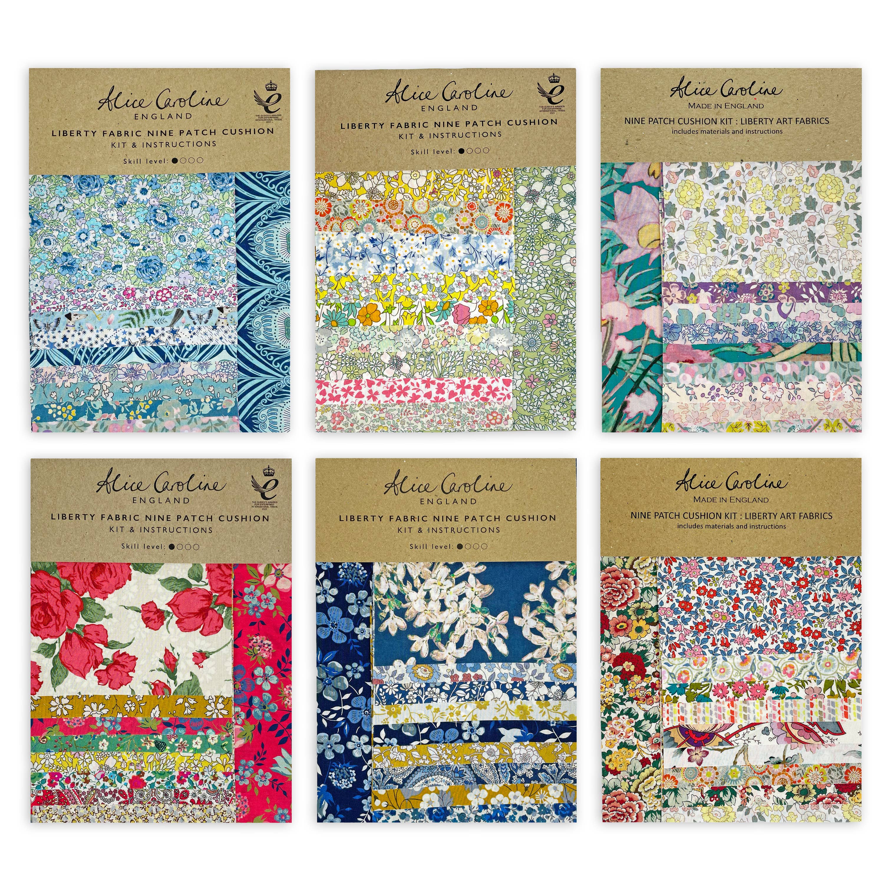 Liberty Tana Lawn™ Fabric Mixed Colors 9 Patch Cushion Kit