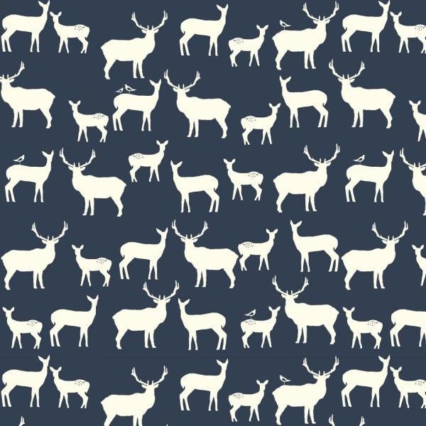 Birch Organic Fabric - Dusky Elk Family - 1 yard
