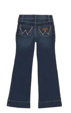 Wrangler Girls' Dark Wash Trouser Leg Jeans