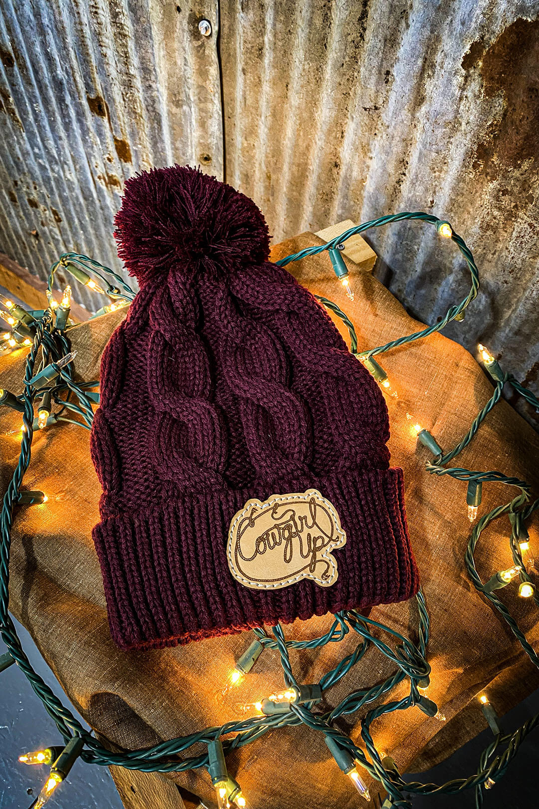 Monogrammed Pom Pom Beanie