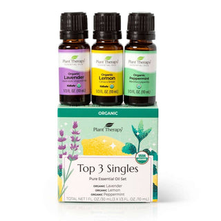 Top 3 Organic Singles - Pure Essential Oil Set (10mL each)