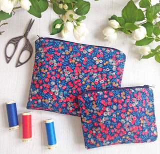 Liberty Tana Lawn Mixed Colors Make-Up & Coin Purse Kit