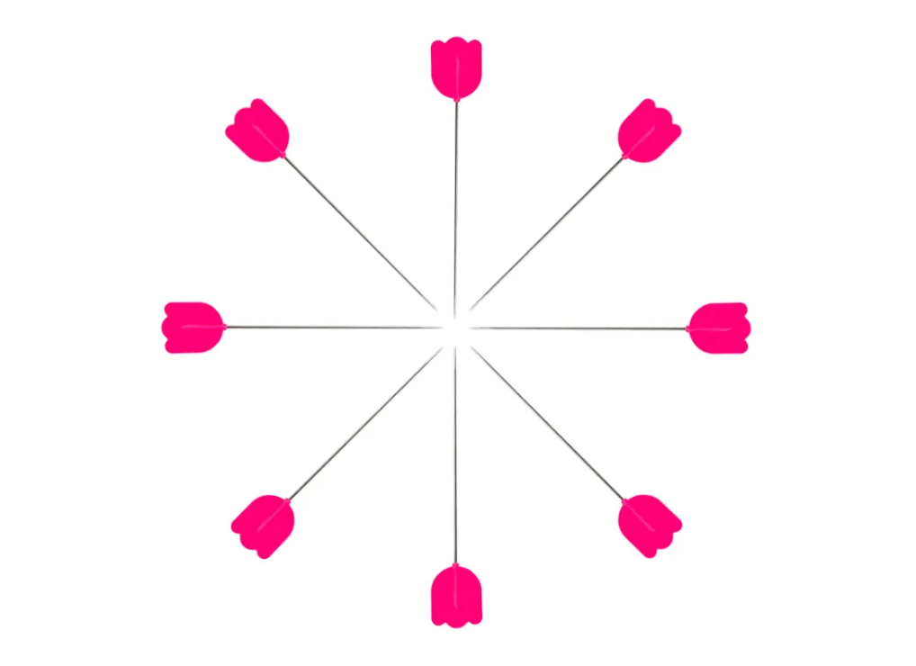 Cellulose-Head Pins Tulip Thin