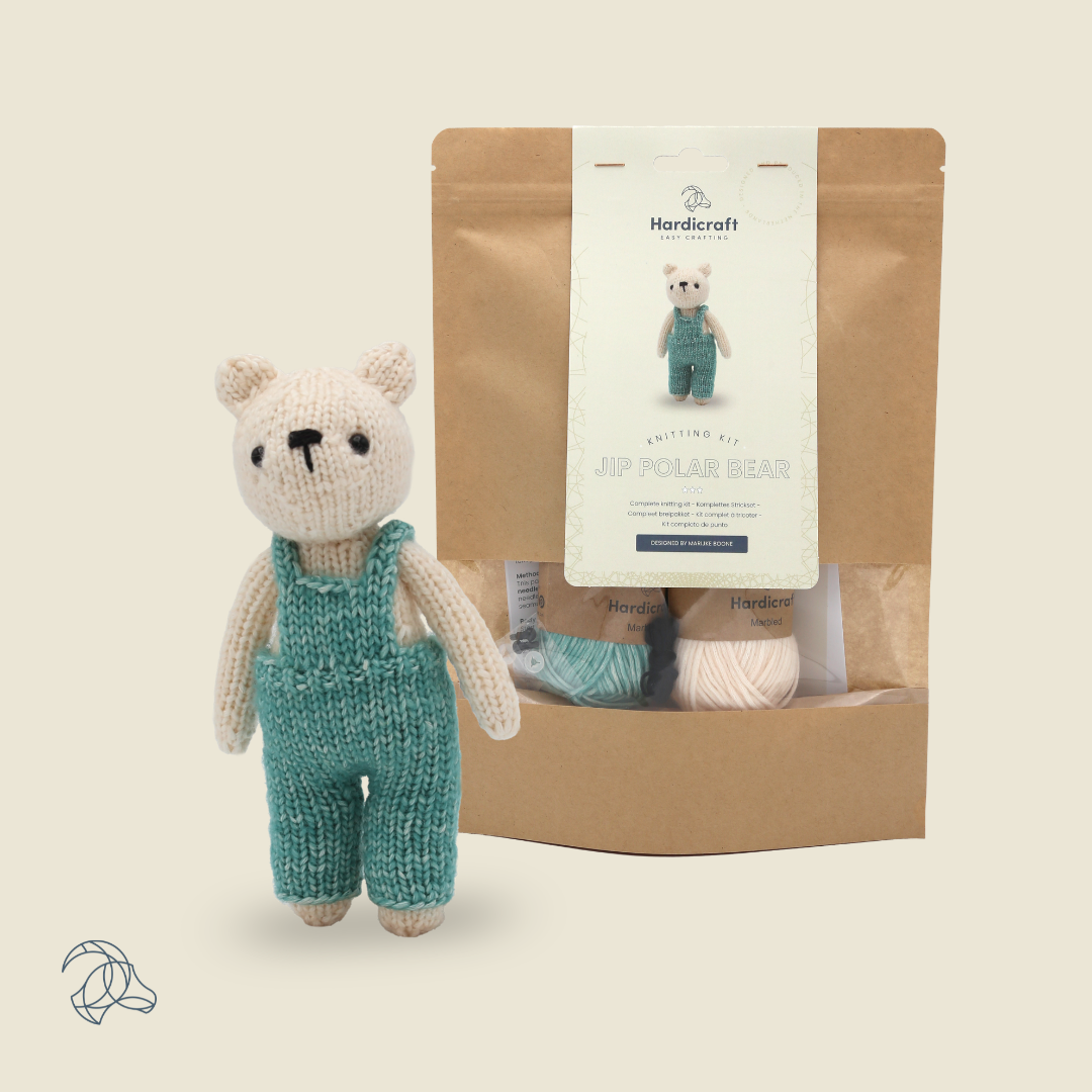 Monkey Knit Pattern DIY Knitting Kit - Jip Polar Bear