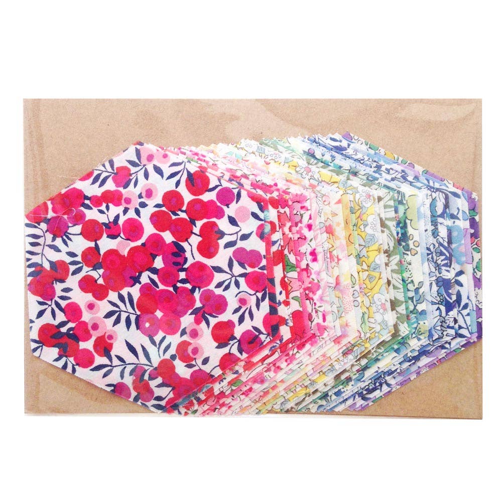 30 Piece Liberty Tana Lawn™ Fabric Rainbow 1 3/4″ Hexagons