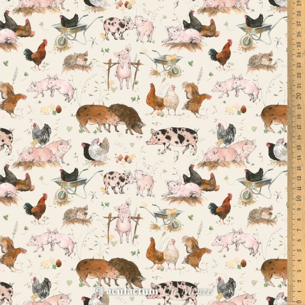 Cotton Fabric Stables Stories