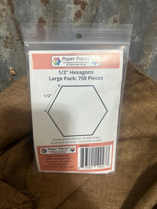 1/2" Hexagons: Large Pack: 750 Pieces
