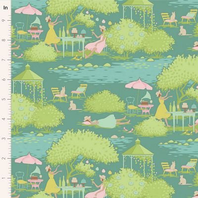 Sunday Brunch Teal-Tilda Fabrics