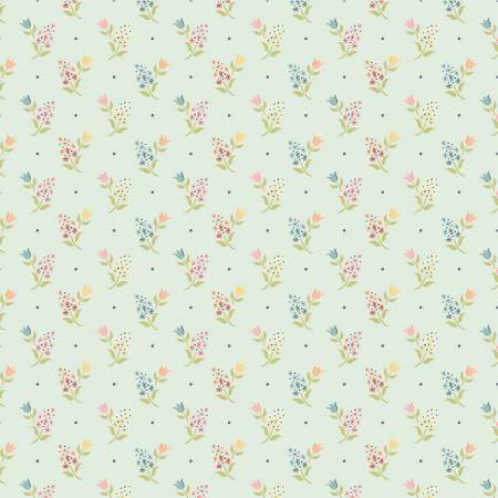Sprigs And Tulips Light - Teal