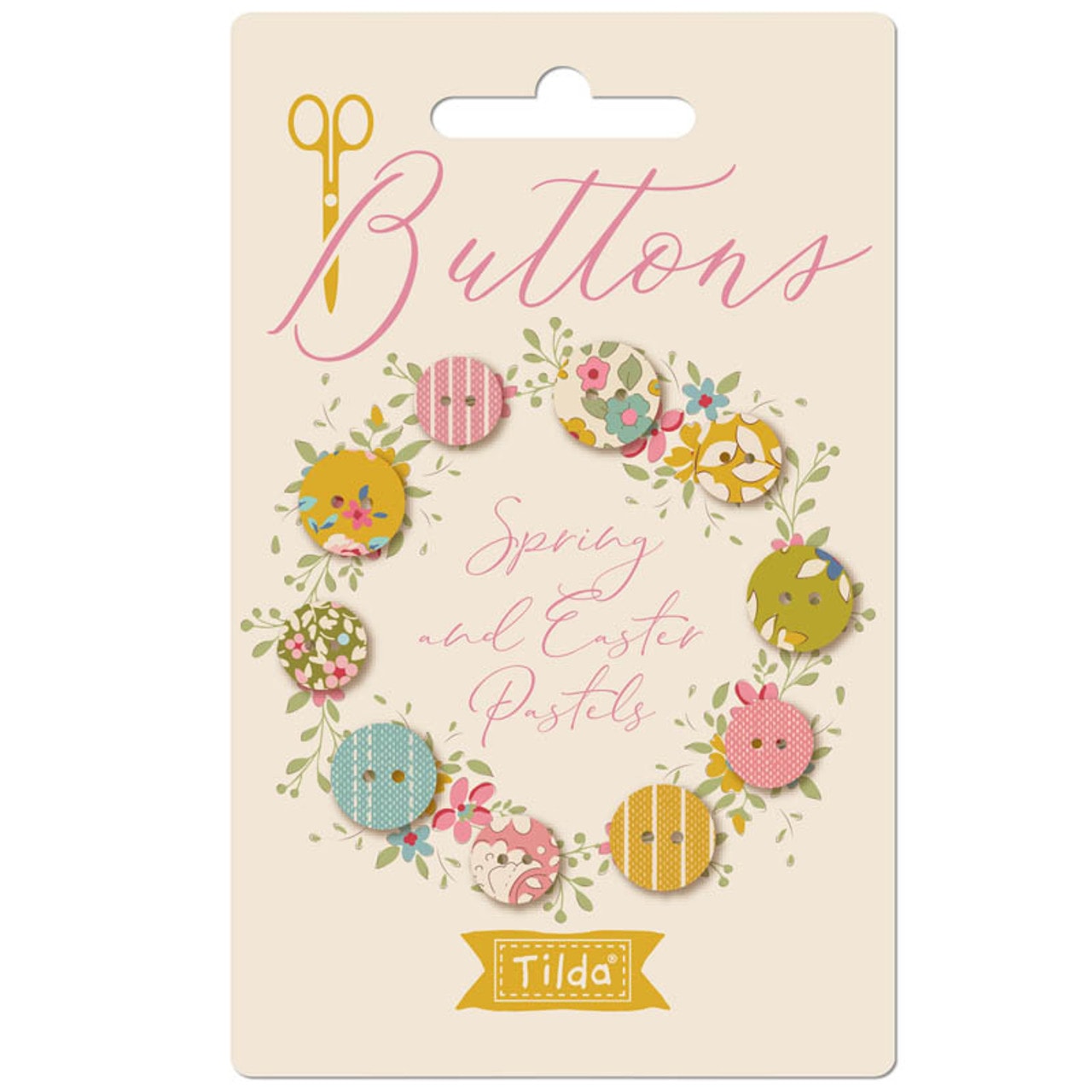 Tilda Spring and Easter Pastels Creating Memories Buttons