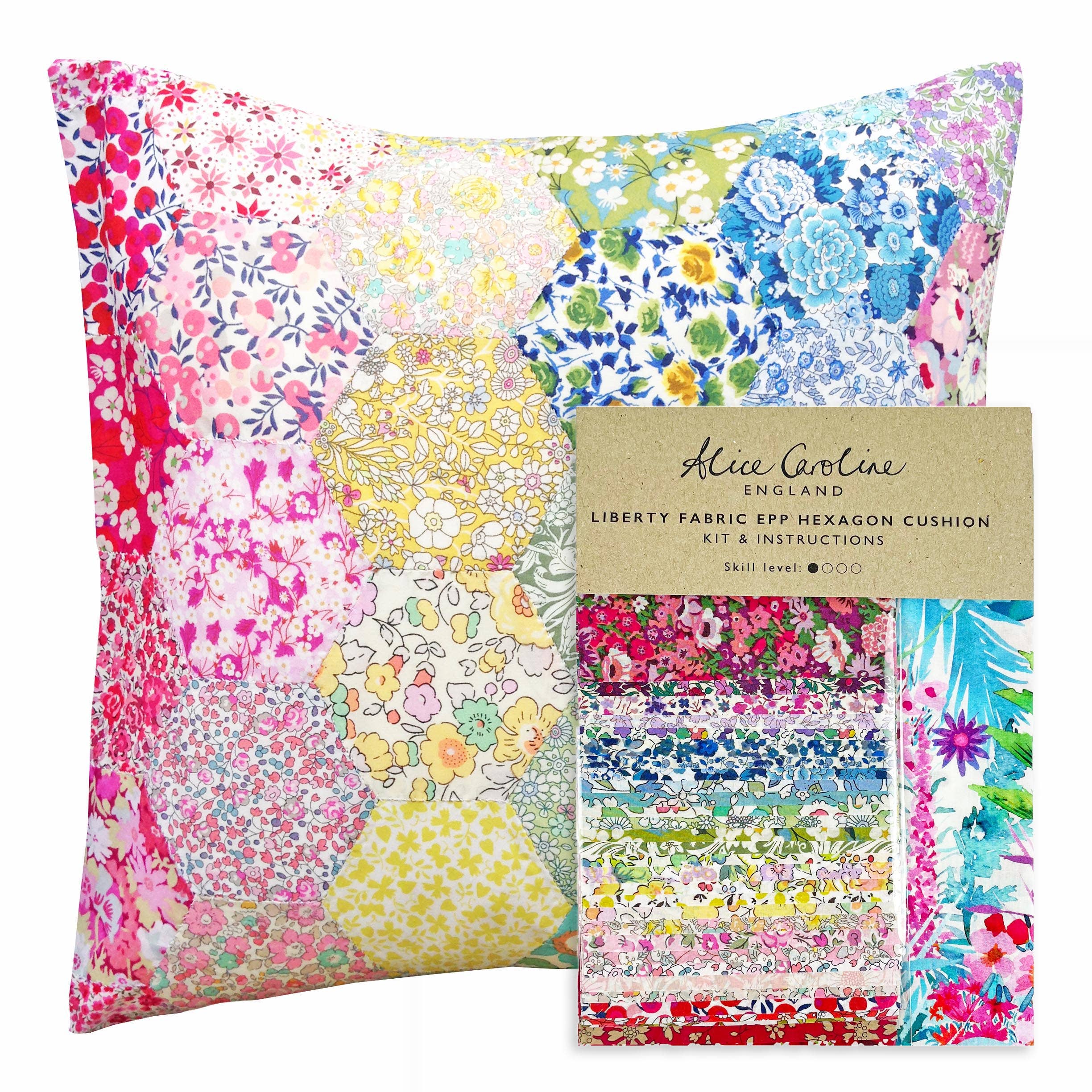 Liberty Tana Lawn™ Fabric Rainbow EPP Hexagon Cushion Kit