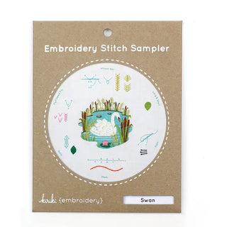 Swan-Embroidery Stitch Sampler