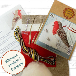 Embroidered Robin Felt Craft Mini Kit: English