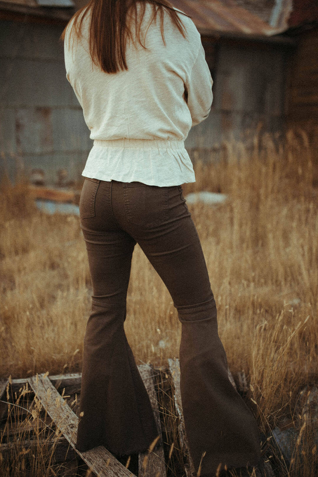 Grey Flare Jeans