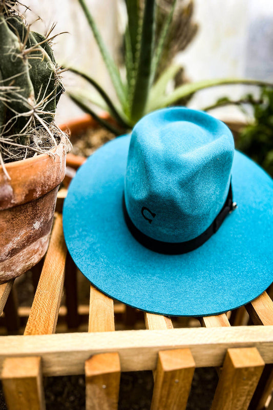Picture of the HIghway Teal Cowgirl Hat by Charlie 1 Horse. 