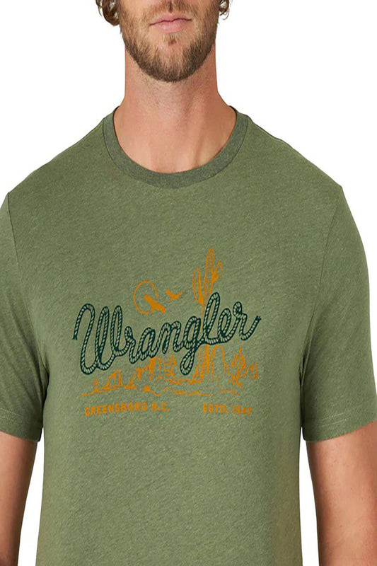 Wrangler® Men's Logo Sage Heather Graphic T-Shirt