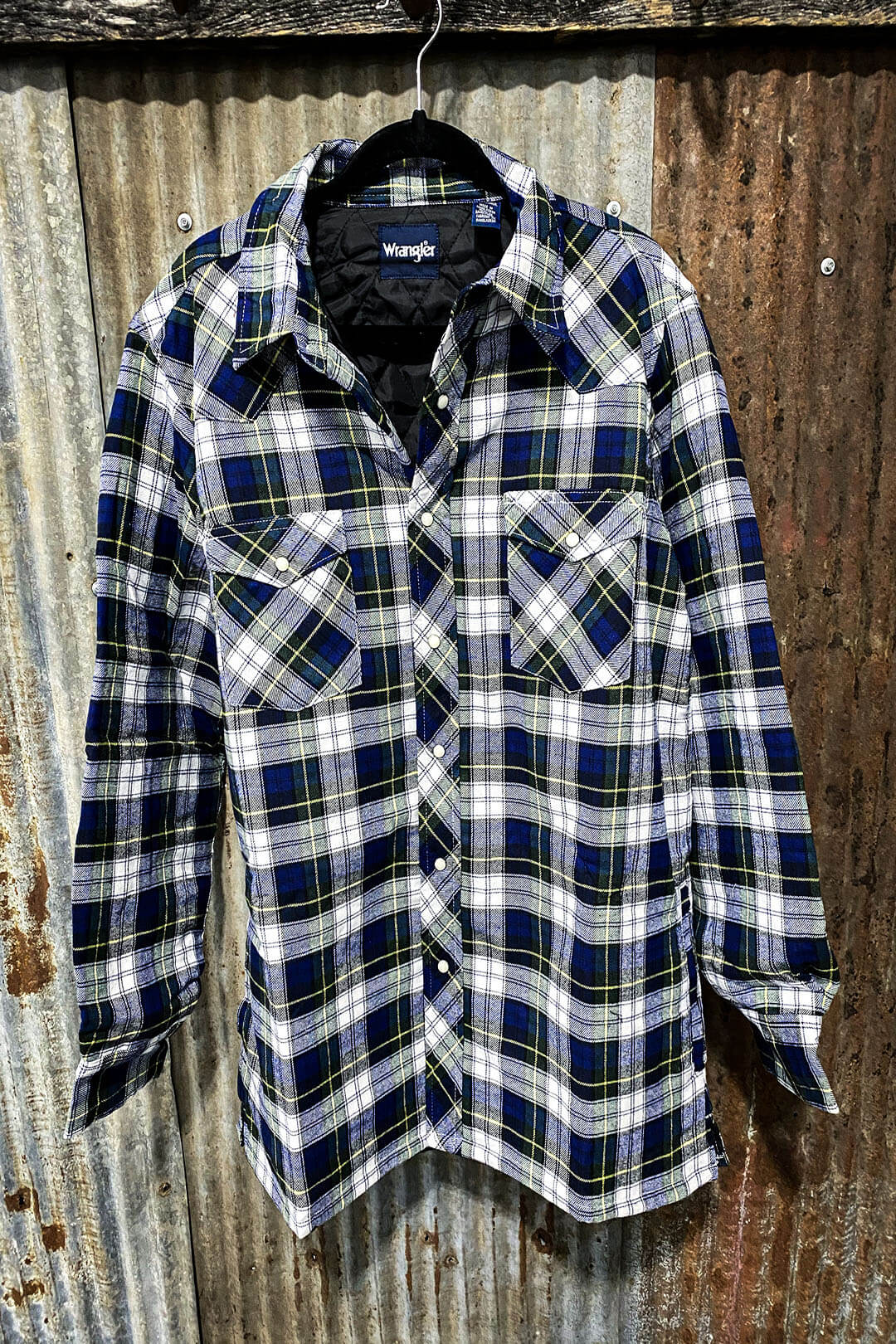 Blue-Green Plaid Flannel Button-Up