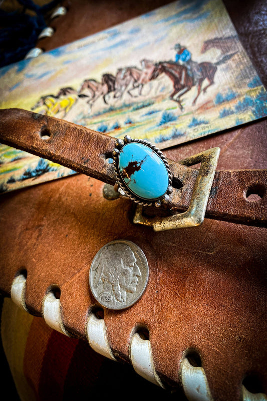 Native American Made Turquoise Ring Size 8.5