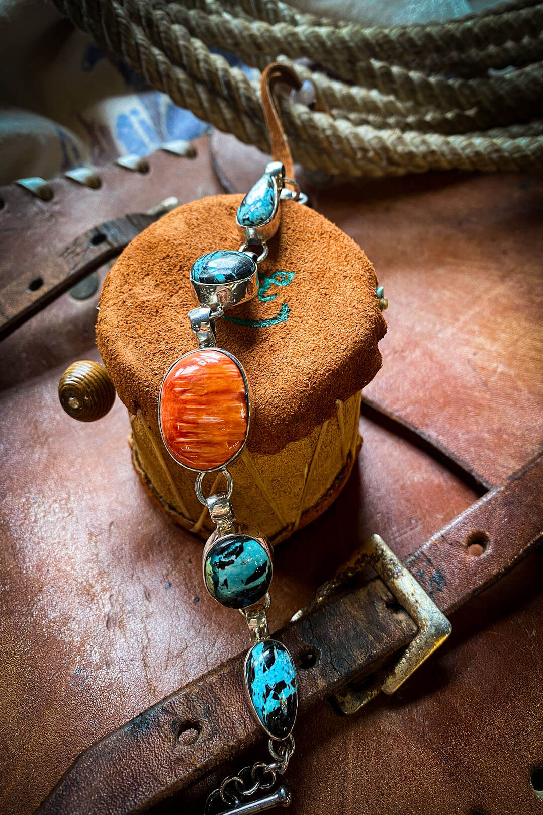 Sunnyside Turquoise and Spiny Oyster Bracelet