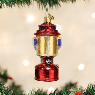 Camping Lantern Blown Glass Ornament