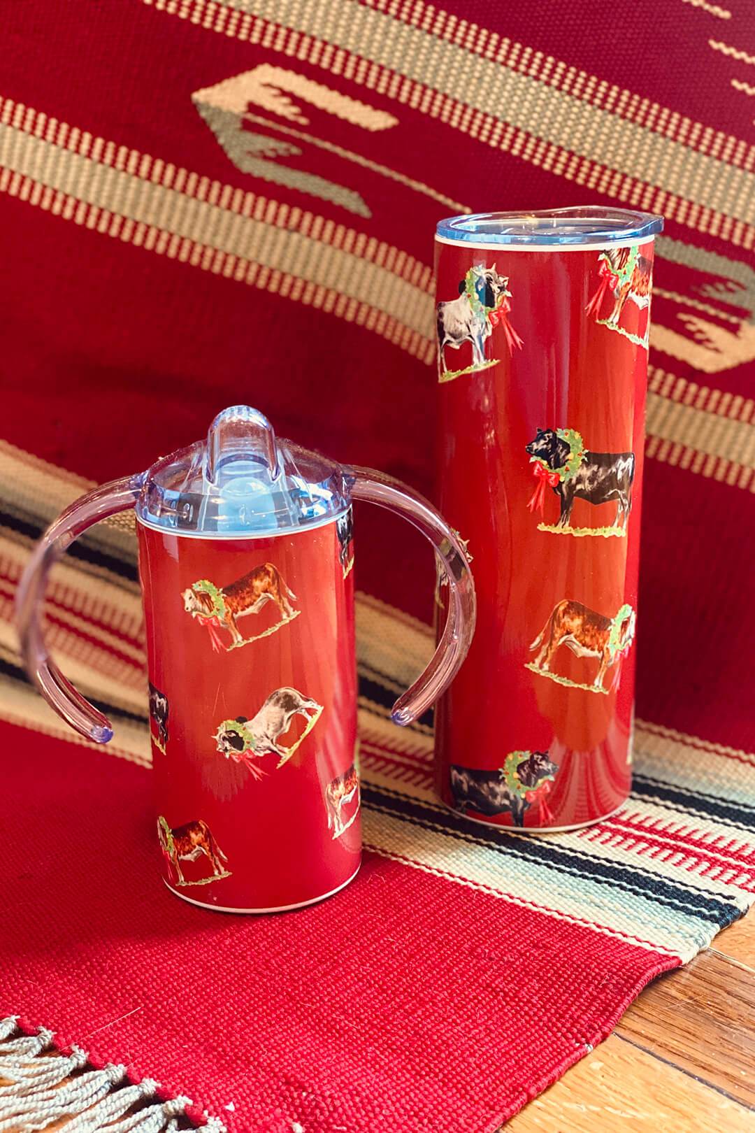 Christmas Cows Tumbler for Mom or Sippy Cup for Kids!