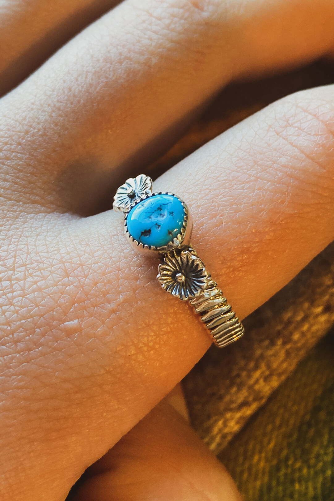 Desert Rose Turquoise and Sterling Ring