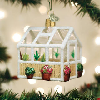 Greenhouse Blown Glass Christmas Ornament