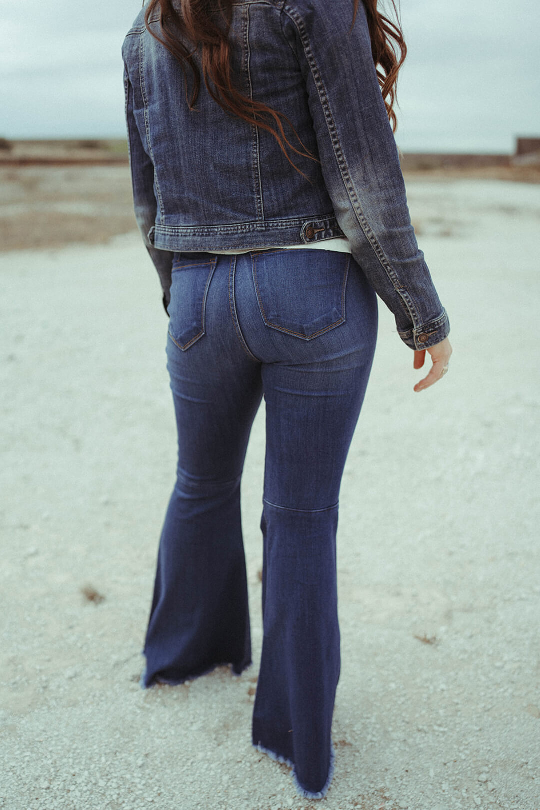 Blue 5 Pocket Stretch Flared Jeans