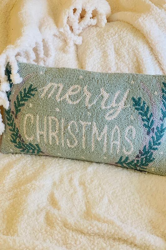 Merry Christmas Antler Lodge Hook Pillow