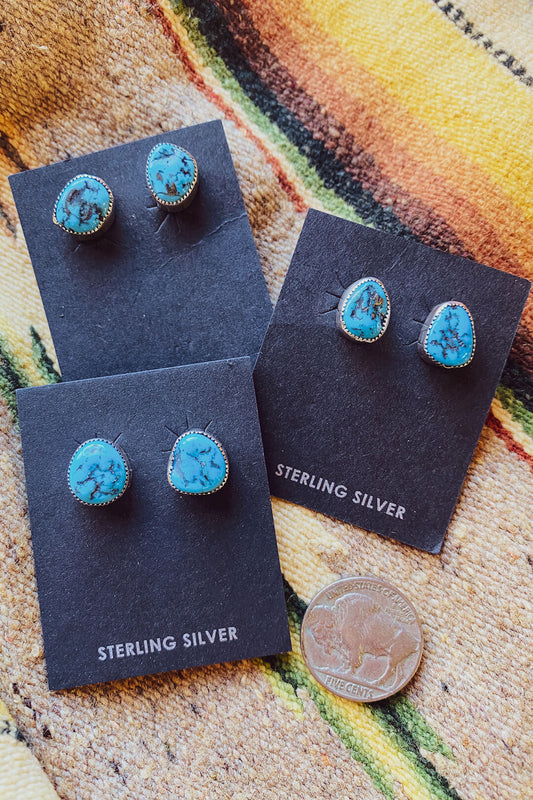 Turquoise Nugget Post Earrings