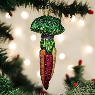 Rainbow Carrot Blown Glass Ornament