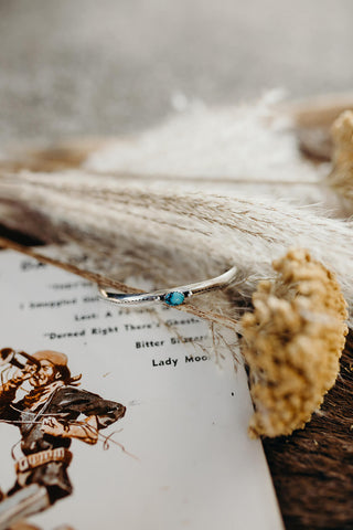 Southwest Bangle Bracelet with Natural Turquoise!