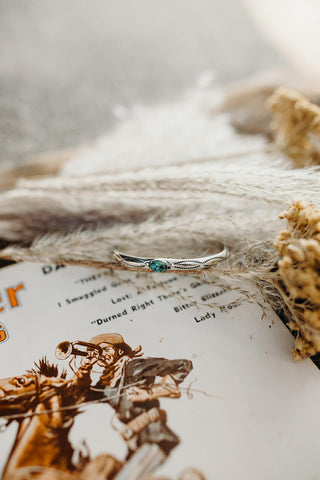 Southwest Bangle Bracelet with Natural Turquoise!